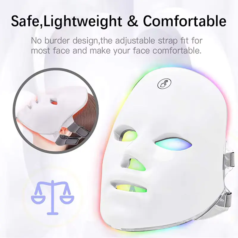 LED სინათლის თერაპიის სახის ნიღაბი – 7 ფერის LED Face Mask კანის მოვლისთვის 4
