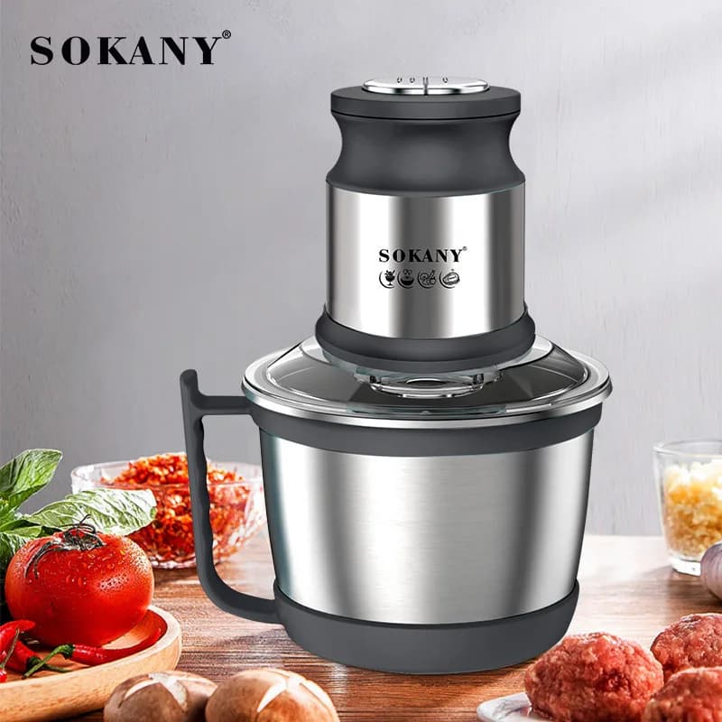 ჩოფერი Sokany SK-7027 - 800W, 3ლ ჯამი, 4 დანით — ფოტო 3 / 4