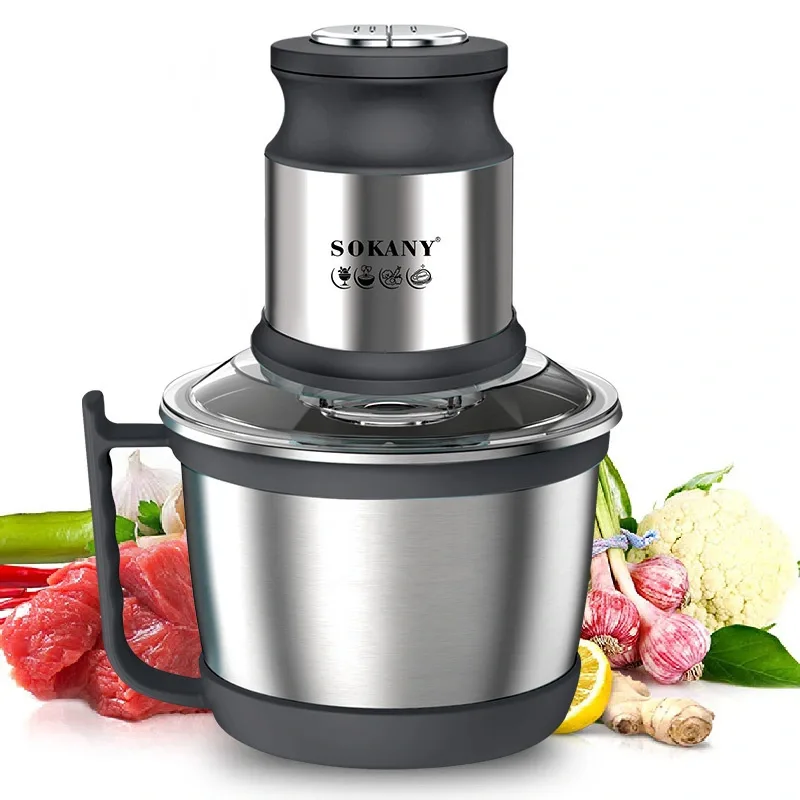 ჩოფერი Sokany SK-7027 - 800W, 3ლ ჯამი, 4 დანით — ფოტო 1 / 4