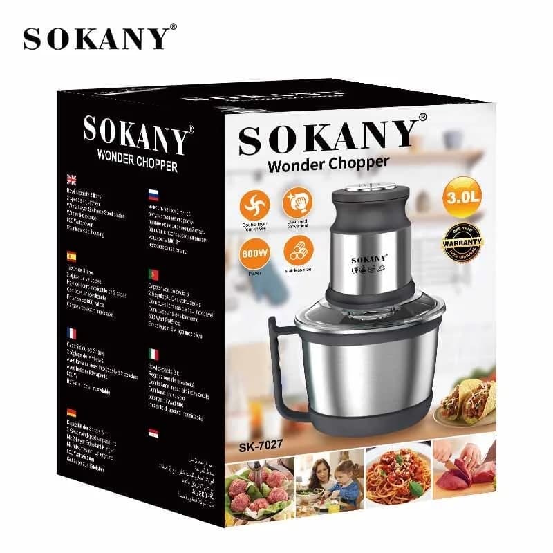 ჩოფერი Sokany SK-7027 - 800W, 3ლ ჯამი, 4 დანით — ფოტო 4 / 4
