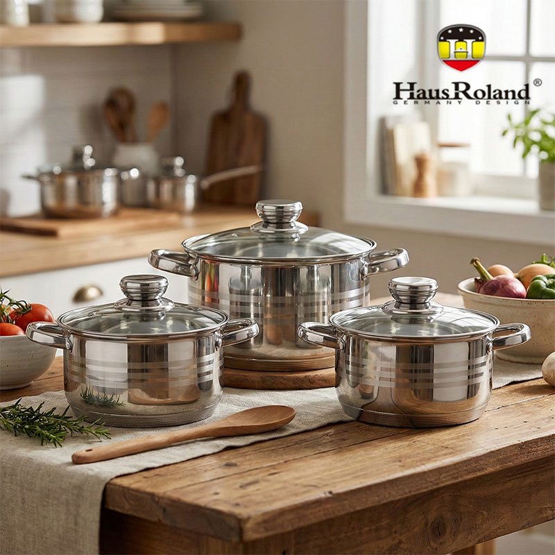 სამზარეულოს ქვაბების ნაკრები HAUS ROLAND HR108-3