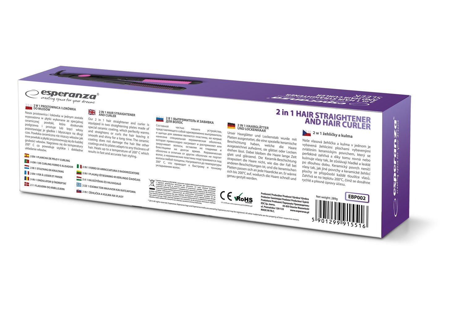 Esperanza SLEEK 2-in-1 Hair Straightener and Curler – Create your desired hairstyle easily! - Image 4